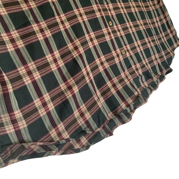 CJ Banks NWT Dark Green/Burgundy Plaid Button Up - Picture 6 of 10